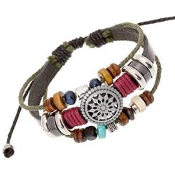 OYEFLY Vintage Bohemia Beaded Bracelet, Multilayer Hand Woven Wristbands, Hemp Cords Wrap Bracelet Jewelry for Men and Women