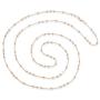 Miabella 18K Yellow or Rose Gold Plated Italian Beaded Ball Rosary Long Wrap Layering Station Chain Necklace for Women, 60''