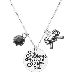 Sportybella Martial Arts Necklace, She Believed She Could So She Did Black Belt Keychain, Martial Arts Gift