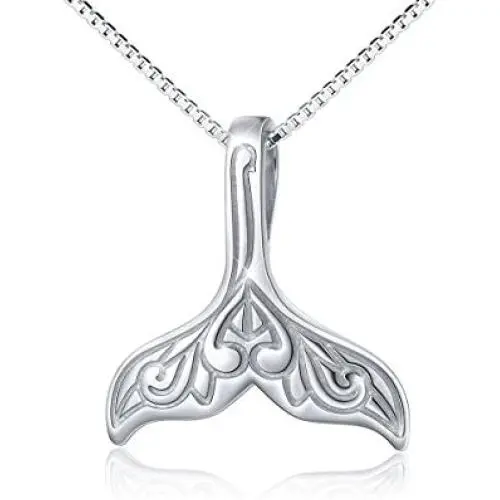 S925 Sterling Silver Jewelry Dolphin Mermaid Tail Pendant Necklace, Box Chain,18 inches S925 Sterling Silver Jewelry Dolphin Mermaid Tail Pendant Necklace, Box Chain,18 inches