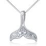 S925 Sterling Silver Jewelry Dolphin Mermaid Tail Pendant Necklace, Box Chain,18 inches