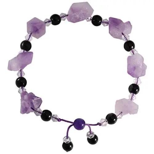 Jewever Natural Raw Amethystine bracelet Stretch Yoga Diffuse Energy Healing Crystals Gemstone Jewelry for Woman Jewever Natural Raw Amethystine bracelet Stretch Yoga Diffuse Energy Healing Crystals Gemstone Jewelry for Woman