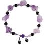 Jewever Natural Raw Amethystine bracelet Stretch Yoga Diffuse Energy Healing Crystals Gemstone Jewelry for Woman