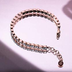 Namana Tennis Bracelet for Women. Swarovski Bracelet set in Stainless Steel, in Gold Plated or Rose Gold Plated Steel