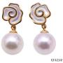 JYX Pearl Pendant 18K Gold Luxurious 8-8.5mm White Japanese Akoya Pearl Seawater Cultured Pearl Pendant Necklace