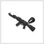 Heavstjer Hip Hop Stainless Steel AK-47 Gun Pendant Necklace,22inches Link Chain