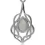 Silvershake Natural Moonstone White Gold Plated 925 Sterling Silver Celtic Knot Drop Solitaire Pendant Silvershake Natural Moonstone White Gold Plated 925 Sterling Silver Celtic Knot Drop Solitaire Pendant