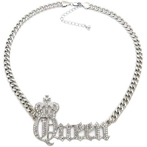 GWOOD Crown Queen Necklace with Crystal Rhinestones, or Earrings
