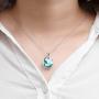Blue Sky White Clouds Luminous Resin Transparent Ball Pendant Necklace Creative Funny Jewelry for Women Men Gift