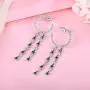 925 Sterling Silver Clustered Gemstone Dangle Drop Earrings for Women Girls Brides,Sapphire Emerald Earrings