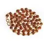 Authentic Rudraksha Mala- 6-7mm 5face Genuine Himalayan Rudraksha Seeds with Golden Color Caps Religious Ornament Rosary Japa Mala Necklace - Imported from Nepal (6mm-1pc)
