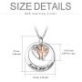 Two-Tone Sterling Silver and Rose Gold or Gold-''Faith Hope Love'' Cross Charm Pendant Necklace with Austrian Crystal