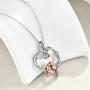YAFEINI Dainty Bird Necklace Sterling Silver Doves Birds Love Heart Faith Hope Love Pendant Birds on a Branch Jewelry Gifts for Women Wife