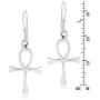Egyptian Ankh Symbol of Life Cross .925 Sterling Silver Dangle Earrings