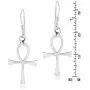 Egyptian Ankh Symbol of Life Cross .925 Sterling Silver Dangle Earrings Egyptian Ankh Symbol of Life Cross .925 Sterling Silver Dangle Earrings