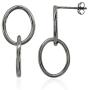Sterling Silver Intertwined Open Circles Double Oval Drop Earrings