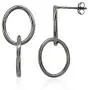 Sterling Silver Intertwined Open Circles Double Oval Drop Earrings Sterling Silver Intertwined Open Circles Double Oval Drop Earrings