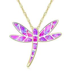 DMOMSA Lilac Purple Dragonfly Pendant Necklace Jewelry Gift, Woman Gift Suitable for Birthday Party Anniversary Valentines Day