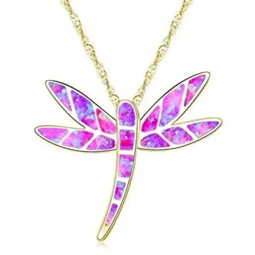 DMOMSA Lilac Purple Dragonfly Pendant Necklace Jewelry Gift, Woman Gift Suitable for Birthday Party Anniversary Valentines Day DMOMSA Lilac Purple Dragonfly Pendant Necklace Jewelry Gift, Woman Gift Suitable for Birthday Party Anniversary Valentines Day