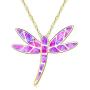 DMOMSA Lilac Purple Dragonfly Pendant Necklace Jewelry Gift, Woman Gift Suitable for Birthday Party Anniversary Valentines Day