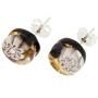 GlassOfVenice Murano Glass Venetian Reflections Round Necklace and Earrings Set - Topaz Gold
