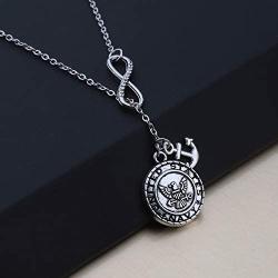 BEKECH Infinity and Military Charm Anchor Charm Lariat Y Necklace Military Jewelry for Marine Mom/Grandma/Aunt/Wife/Girlfriend