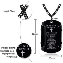 Jude Jewelers Stainless Steel Christian Cross Serenity Prayer Religious Pendant Necklace