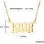 Birth Year Number Pendant Necklace Stainless Steel Birthday Gift 18K Gold Plated Old English Initial Necklace Personalized Friendship Jewelry for Women Girl 1980-2020