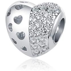 MZC Jewelry Love Heart Charm Beads for Charms Bracelets Necklace