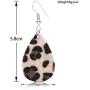 GIMEFIVE 4 Pairs Leather Teardrop Glitter Sequins Earring Lightweight Leaf Drop Bohemian Hollow Earrings for Women Girl