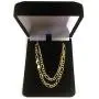 14K Yellow Gold Filled Solid Figaro Chain Necklace, 3.2 mm Wide