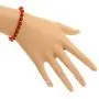Chuvora Brass and Genuine Red Carnelian Gemstones Beaded Bracelet