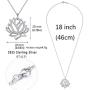 Aniu Silver Flower Necklace for Women, 925 Sterling Lotus Pendant, Best Jewelry Gifts for Mom/Wife/Grandma/Girlfriend (with Fine Gift Box)