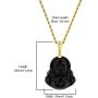 Shop-iGold Laughing Buddha Black Jade Pendant Necklace Rope Chain Genuine Certified Grade A Jadeite Jade Hand Crafted, Jade Neckalce, 14k Gold Filled Laughing Jade Buddha Necklace, Jade Medallion