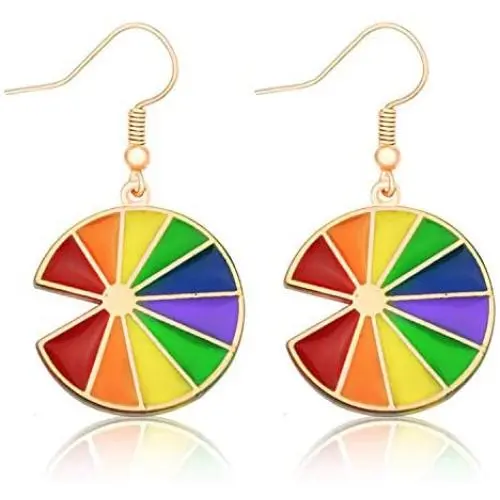 coadipress Personalized Colorful Round Rainbow Earrings for Women Girls Cute Fun Irregular Geometric Circle Enamel Drop Dangle Earrings Jewelry coadipress Personalized Colorful Round Rainbow Earrings for Women Girls Cute Fun Irregular Geometric Circle Enamel Drop Dangle Earrings Jewelry