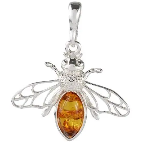 HolidayGiftShops Sterling Silver and Baltic Amber Bumblebee Pendant HolidayGiftShops Sterling Silver and Baltic Amber Bumblebee Pendant