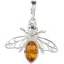 HolidayGiftShops Sterling Silver and Baltic Amber Bumblebee Pendant