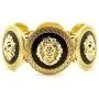 D-Fokes Celebrity Style Inspired Trendy Gold Black Lion Head Medallion Chunky Stretch Bangle Bracelet D-Fokes Celebrity Style Inspired Trendy Gold Black Lion Head Medallion Chunky Stretch Bangle Bracelet