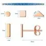Sterling Silver Stud Earrings for Women Men- 4 Pairs of Hypoallergenic Simple Geometric Small Stud Earring Set Tiny Circle Triangle Square Bar Stud Earrings Mini Cartilage Tragus Earrings