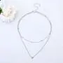 Yizaca Boho Layered Necklaces Silver Heart Clavicle Necklace Chain Choker Necklace Jewelry for Women and Girls Yizaca Boho Layered Necklaces Silver Heart Clavicle Necklace Chain Choker Necklace Jewelry for Women and Girls
