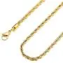 MOWOM Silver Gold Black Color 4.0mm Cuban Link Chain Necklace Water Resistant Mens Stainless Steel Necklace for Women Boys Kids Rope Necklace Chain