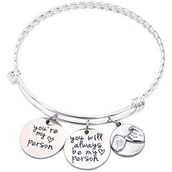 O.RIYA Best Friend Bracelet - Youre My Person Bracelet - Sister Gift - Pinky Promise Charm Bracelet - Best Friend Birthday Gift