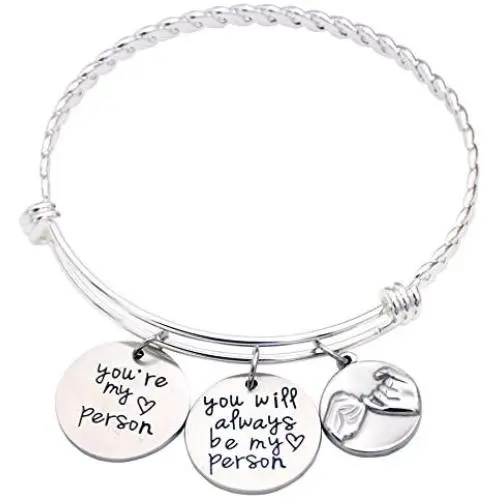 O.RIYA Best Friend Bracelet - Youre My Person Bracelet - Sister Gift - Pinky Promise Charm Bracelet - Best Friend Birthday Gift