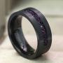 wedding ring set Two Rings His Hers Couples Matching Rings Womens 2pc Black Gold Filled Amethyst CZ Wedding Engagement Ring Bridal Sets Mens Titanium Wedding Band