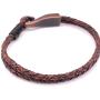 Big Hook Mens Braided Leather Bracelet Brown Handcrafted in USA