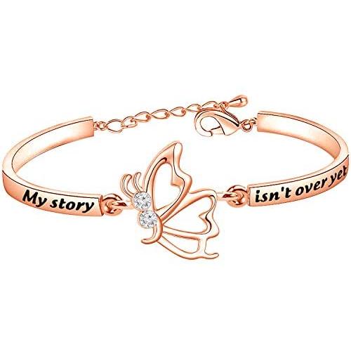 CENWA Semicolon Butterfly Bracelet My Story Isn’t Over Yet Semicolon Jewelry Semicolon Suicide Prevention Gift