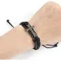 Upper 2PCS Soul Statement Punk Weave Religious Cross English Words Prayer Leather Rope Bracelet，Confirmation Gifts for Teenage Boys Men