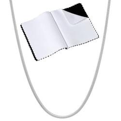 2mm-2mm Solid .925 Sterling Silver Round Snake Chain Necklace or Bracelet