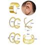 ZS 5 Pairs Ear Cuff Rose Gold Cuff Ring, Ear Clips Non Piercing Stainless Steel Cartilage Earring, 5 Various Styles Cuff Earrings for Women