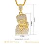 putouzip Mens 18K Gold Plated CZ Fully Iced Out Cartoon 316L Stainless Steel Pendant